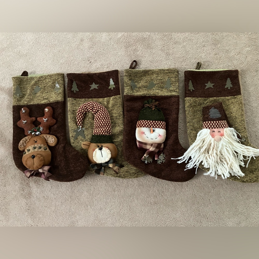 Set of 4 Christmas Stockings. Like new